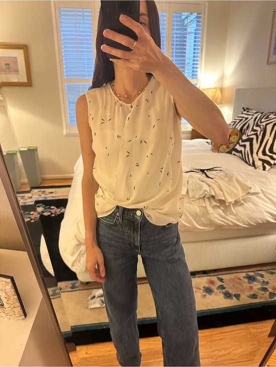 A.L.C. Tops - A.L.C. Cream Sleeveless Printed Silk Camisole